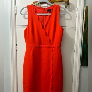 JCREW scalloped dress size 8 cocktail sleeveless fully lined worn once